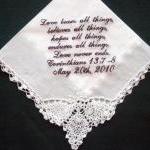 Personalized Wedding Lace Corner Handkerchief With..