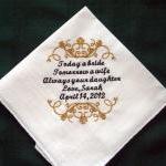 Personalized Wedding Handkerchief For Father Of..