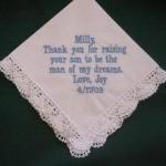 Personalized Wedding Gift- Wedding Handkerchief..