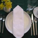 Monogrammed Cloth Dinner Napkins With Buttonhole..