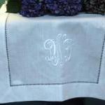 White Hemstitched Table Runner 16x72