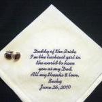 Daddy Of The Bride Linen Bridal Hankie With Gift..