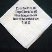 Personalized Wedding Handkerchief from bride to groom with Gift Box 2B