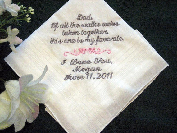 Personalized Wedding Handkerchief From The Bride To Her Father With Gift Box 115s