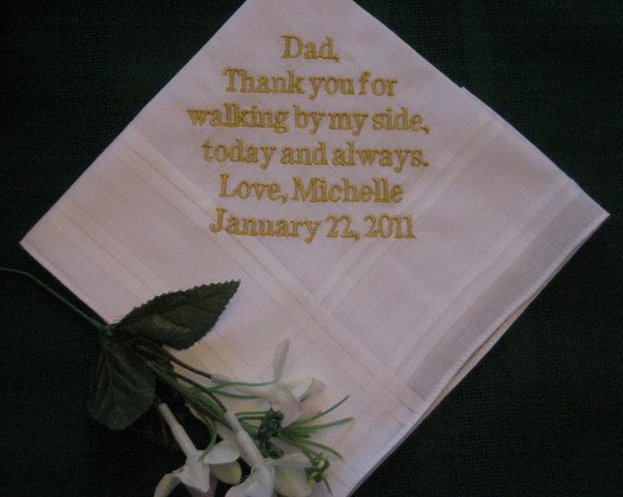 Personalized Wedding Gift - Wedding Handkerchief -for Father Of The Bride With Gift Box 19b