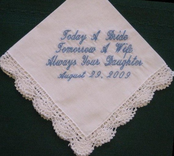 Personalized Wedding Gift - Wedding Handkerchief For Mother Of The Bride With Gift Box 84s