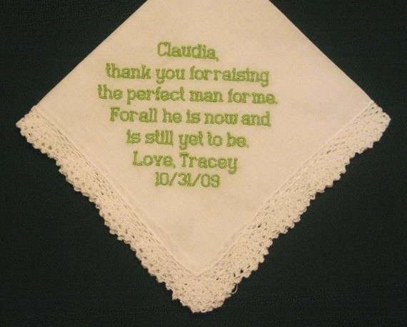 Personalized Wedding Gift - Wedding Handkerchief For Mother Of The Groom With Gift Box 81b