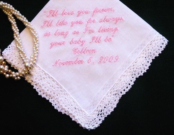 Personalized Wedding Gift - Wedding Handkerchief For Mother Of The Bride With Gift Box 36s