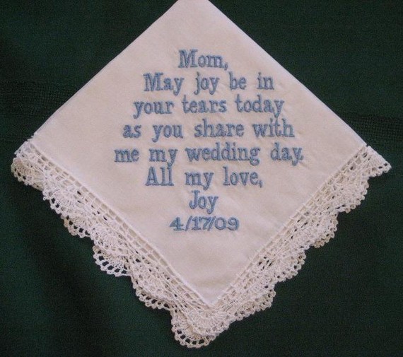 Personalized Wedding Gift - Wedding Handkerchief For Mother Of The Bride With Gift Box 43b