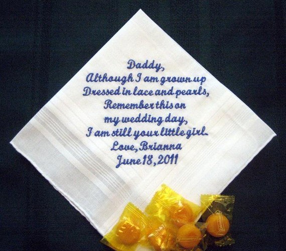 Personalized Wedding Gift Handkerchief From The Bride To Her Father 27s
