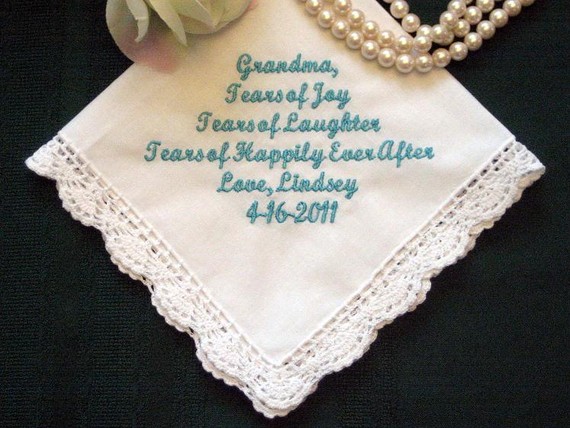 Personalized Wedding Handkerchief For Your Grandmother 96s