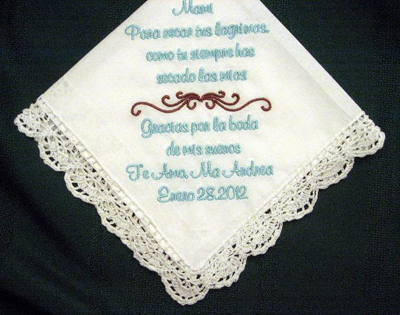 Wedding Handkerchief For Mother Of Bride In Spanish 120s