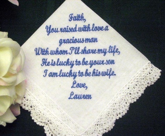 Personalized Wedding Gift -wedding Hanky From Bride To Mother Of The Groom With Gift Box 56s