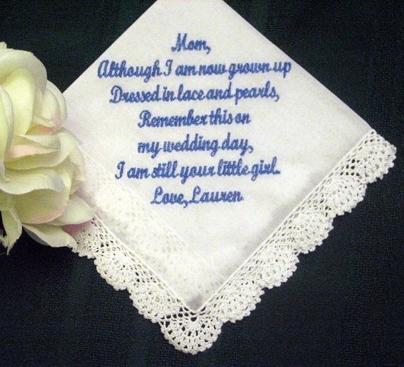 Personalized Wedding Gift -wedding Handkerchief For Mother Of The Bride With Gift Box 11s