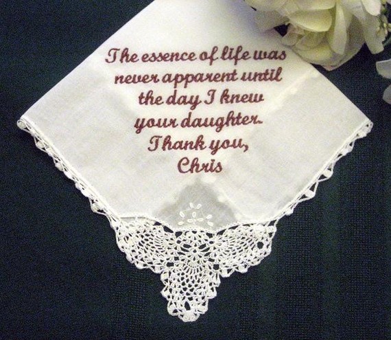 Wedding Handkerchief From The Groom To Mother Of The Bride 1sl