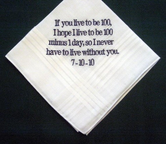 Personalized Wedding Gift - Wedding Handkerchief From Bride With Gift Box 20b