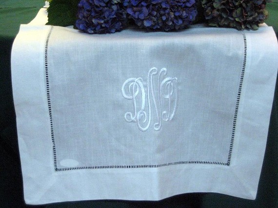 White Hemstitched Table Runner 16x72