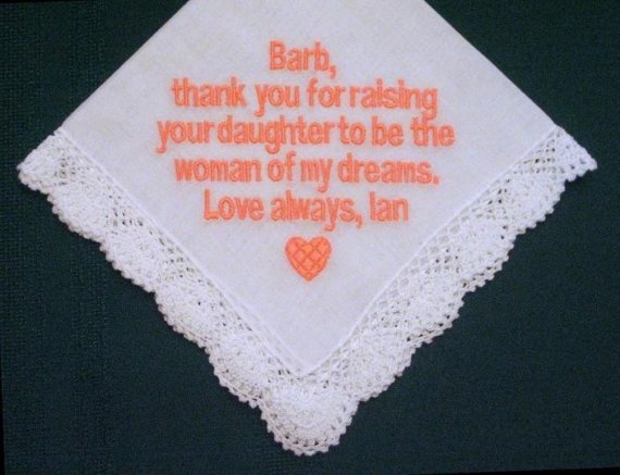 Personalized Wedding Gift - Wedding Handkerchief For Mother Of The Bride With Gift Box 88b